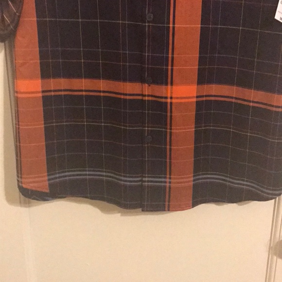 Navy blue and rust plaid casual long sleeve 2X - Picture 8 of 8